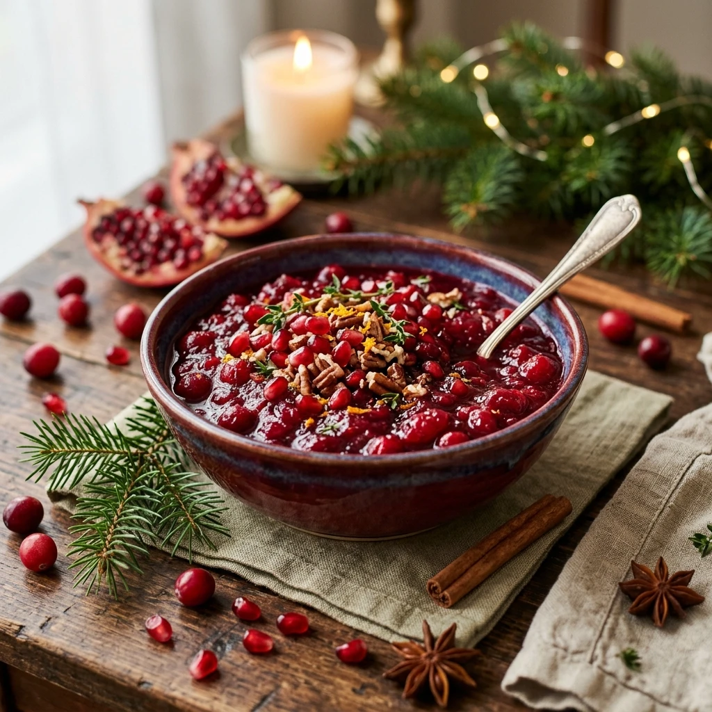 Pomegranate Seeds Cranberry Sauce Festive