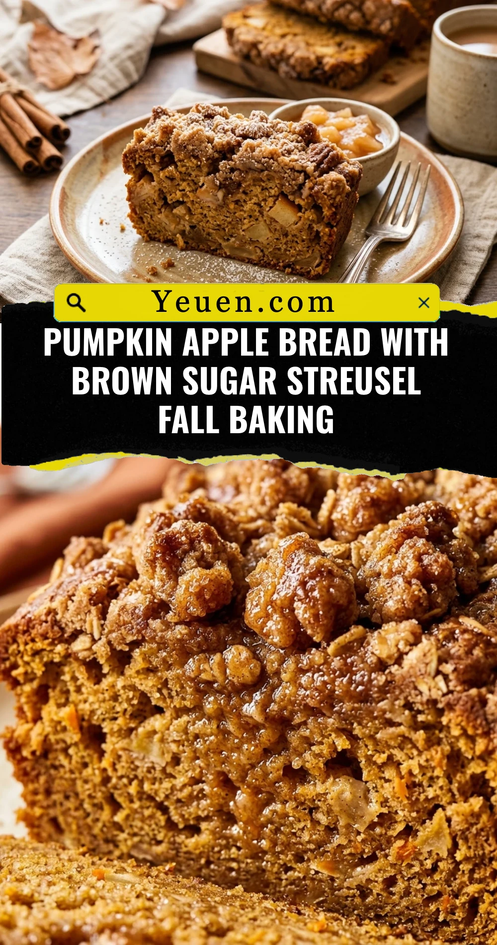 Pumpkin Apple Bread With Brown Sugar Streusel Fall Baking