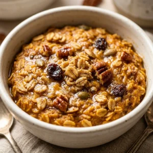 Pumpkin Baked Oatmeal Breakfast Fall Oats Meal Prep