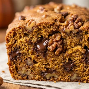 Pumpkin Banana Bread With Walnuts And Chocolate Chips Fall
