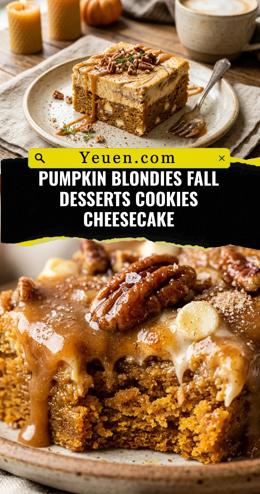 Pumpkin Blondies Fall Desserts Cookies Cheesecake