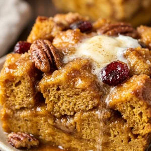 Pumpkin Bread Pudding Fall Baking Cozy