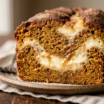 Pumpkin Bread With Cream Cheese Swirl Fall Baking No Fail