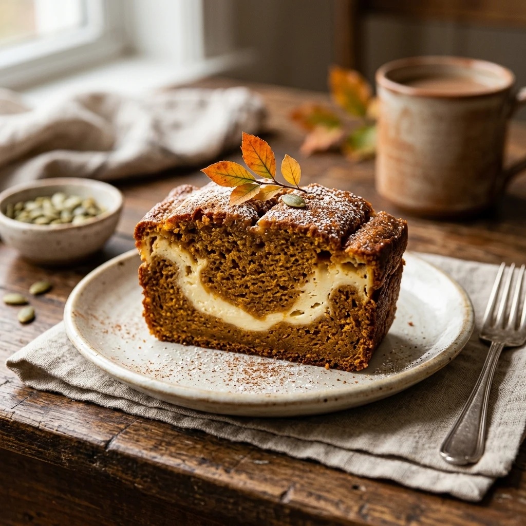Pumpkin Bread With Cream Cheese Swirl Fall Baking