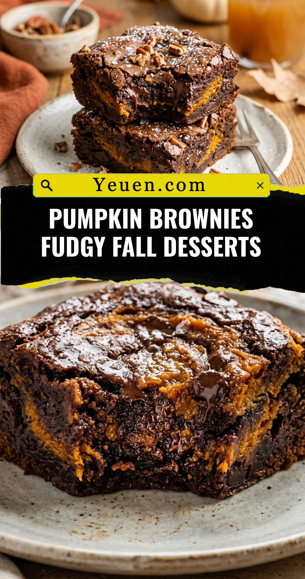 Pumpkin Brownies Fudgy Fall Desserts