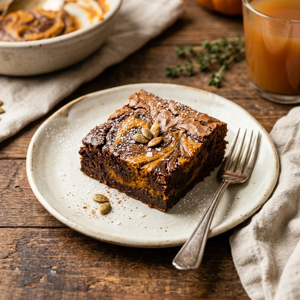 Pumpkin Brownies Fudgy Swirled Fall Dessert