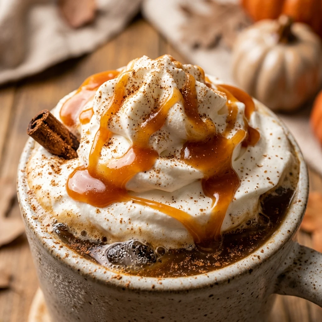 Pumpkin Caramel Iced Coffee With Whipped Cream Fall