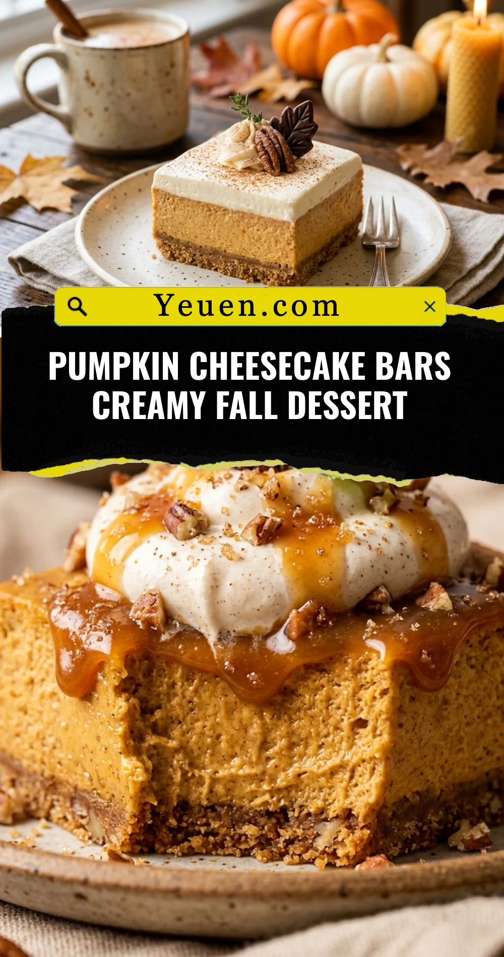 Pumpkin Cheesecake Bars Creamy Fall Dessert