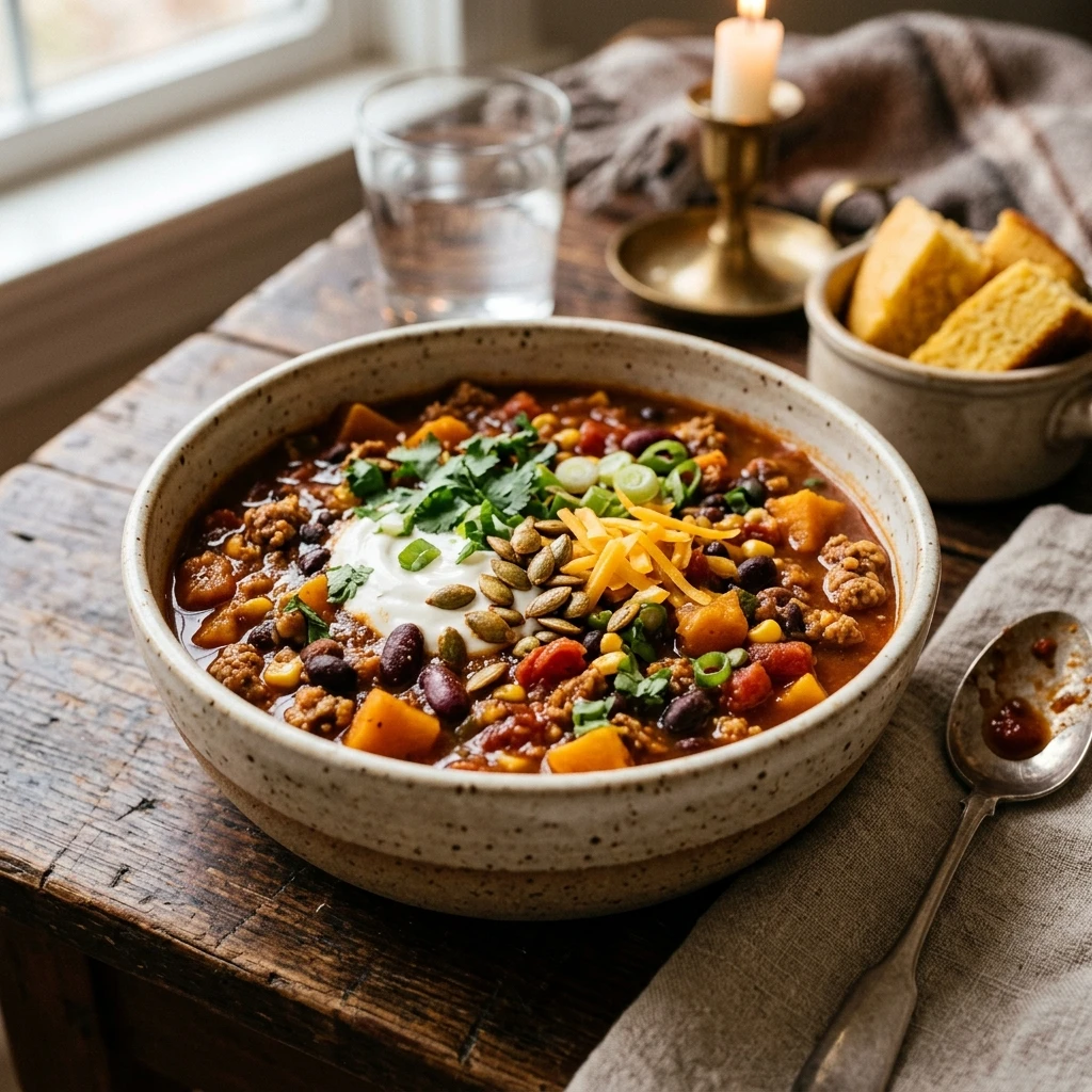 Pumpkin Chili Cozy One-Pot Feeds 8 People Fall