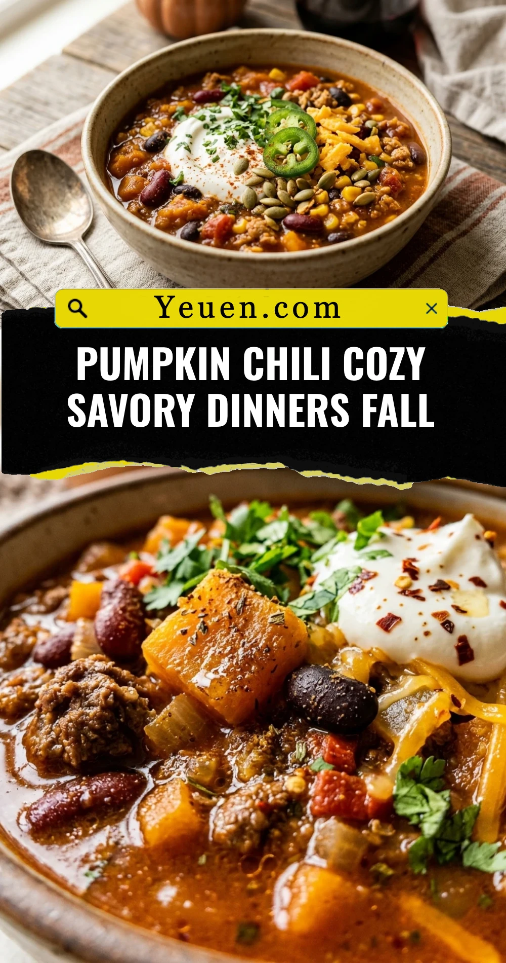 Pumpkin Chili Cozy Savory Dinners Fall