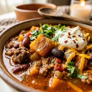 Pumpkin Chili Cozy Savory Dinners Fall