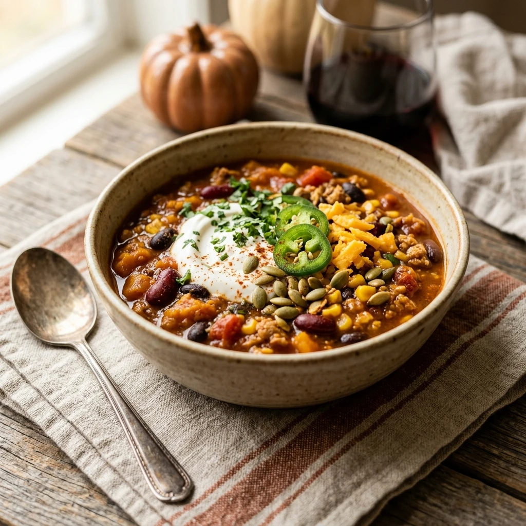 Pumpkin Chili Cozy Savory Dinners Fall