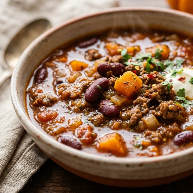 Pumpkin Chili With Ground Beef And Beans Cozy Fall Dinner
