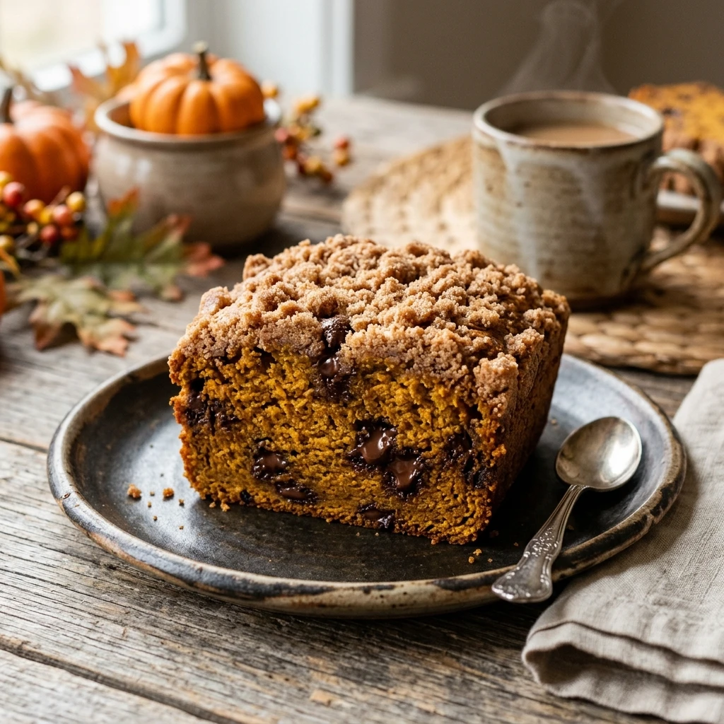 Pumpkin Chocolate Chip Bread With Cinnamon Crumb Fall
