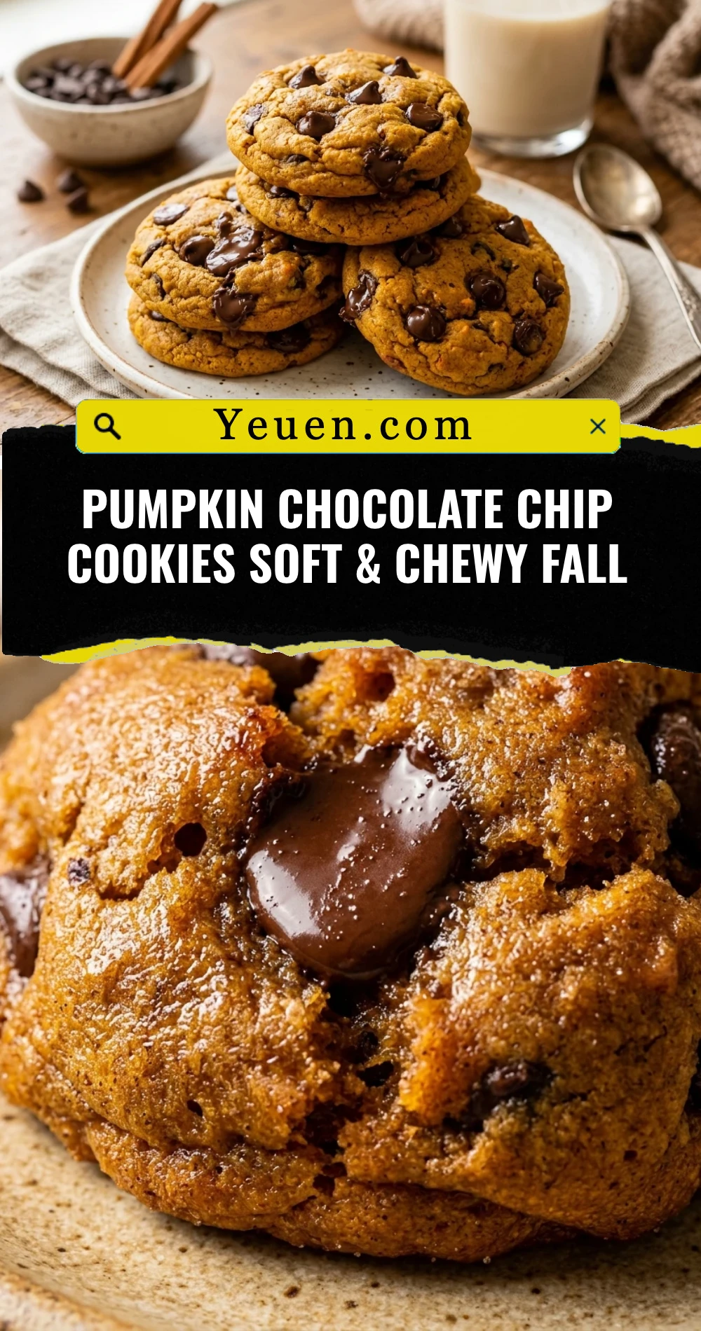 Pumpkin Chocolate Chip Cookies Soft & Chewy Fall