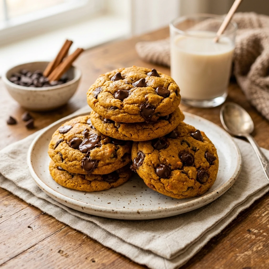 Pumpkin Chocolate Chip Cookies Soft & Chewy Fall