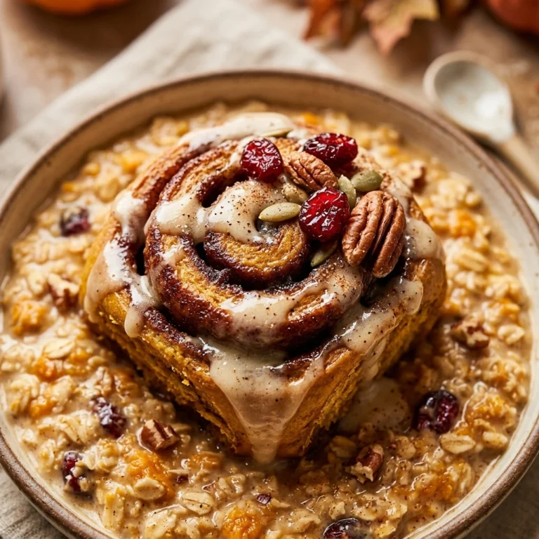 Pumpkin Cinnamon Rolls Breakfast Fall Oats