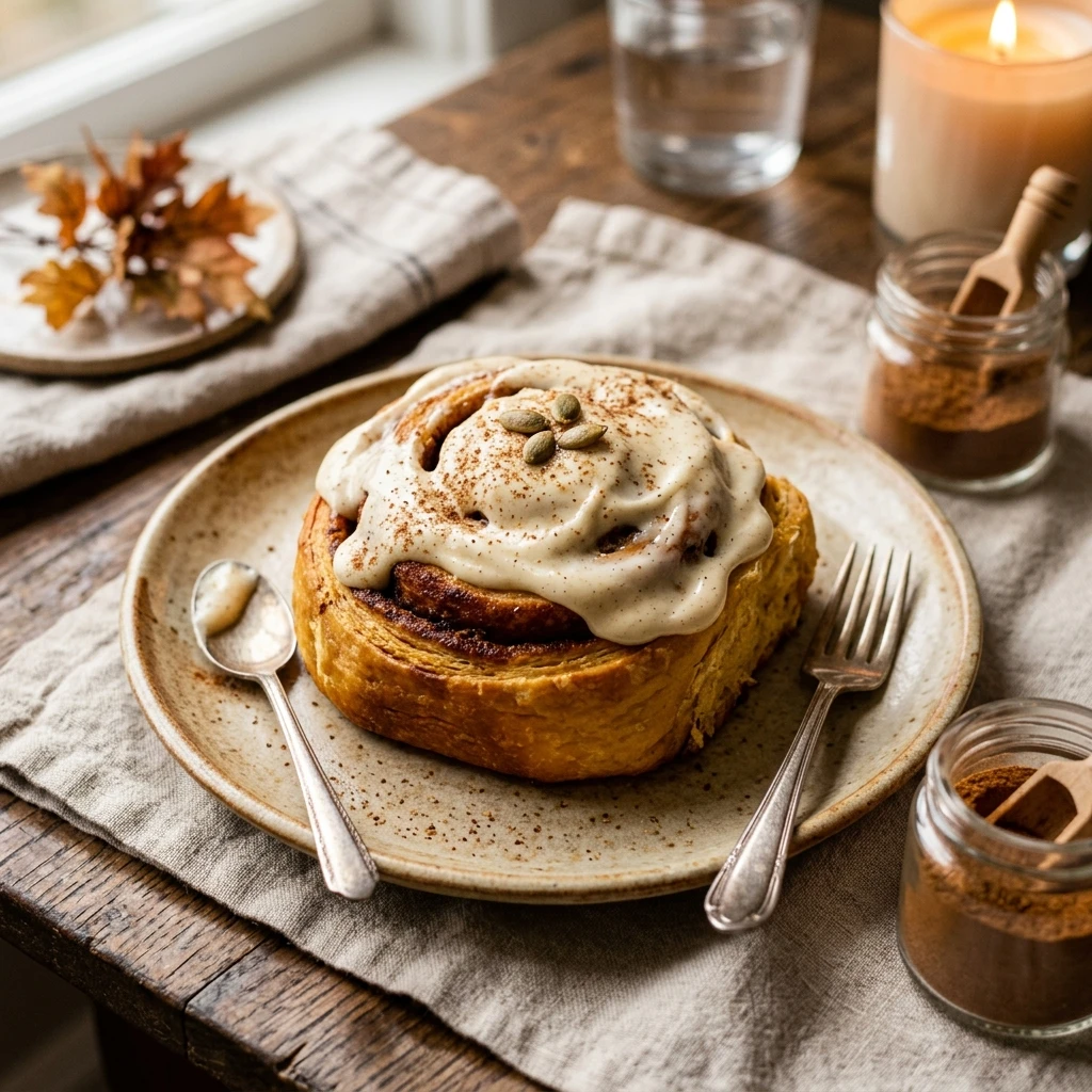 Pumpkin Cinnamon Rolls With Cream Cheese Frosting