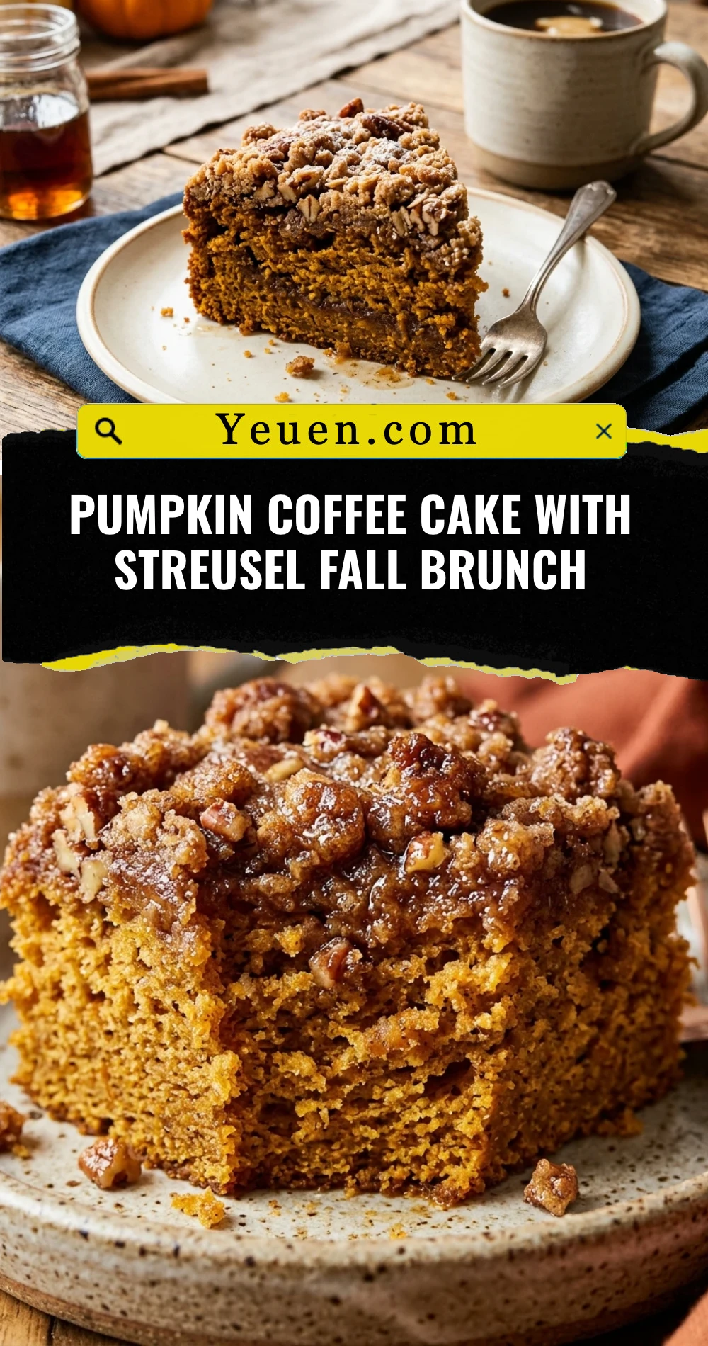 Pumpkin Coffee Cake With Streusel Fall Brunch