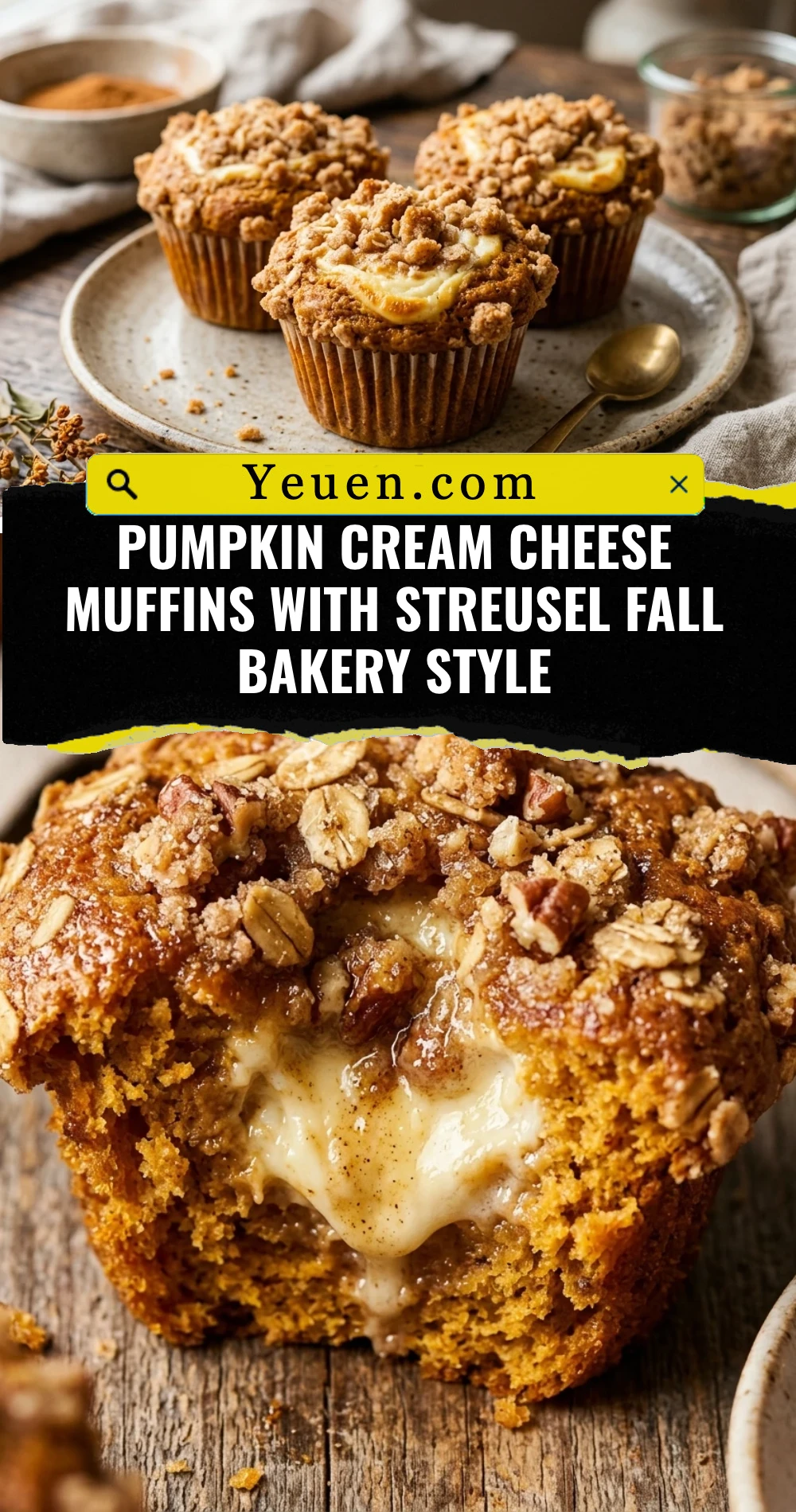 Pumpkin Cream Cheese Muffins With Streusel Fall Bakery Style