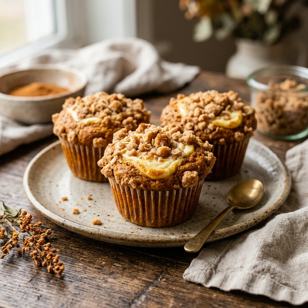 Pumpkin Cream Cheese Muffins With Streusel Fall Bakery Style