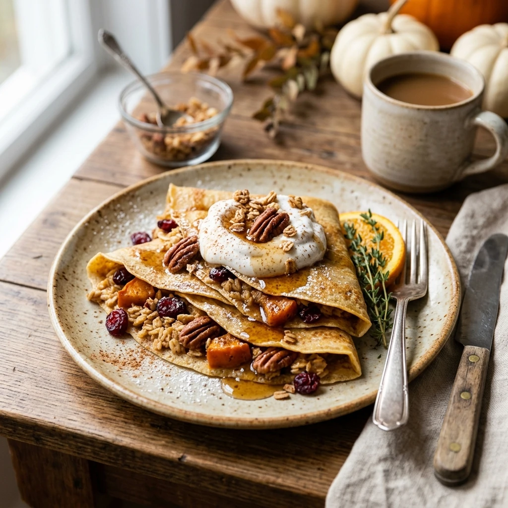 Pumpkin Crepes Breakfast Fall Oats Easy