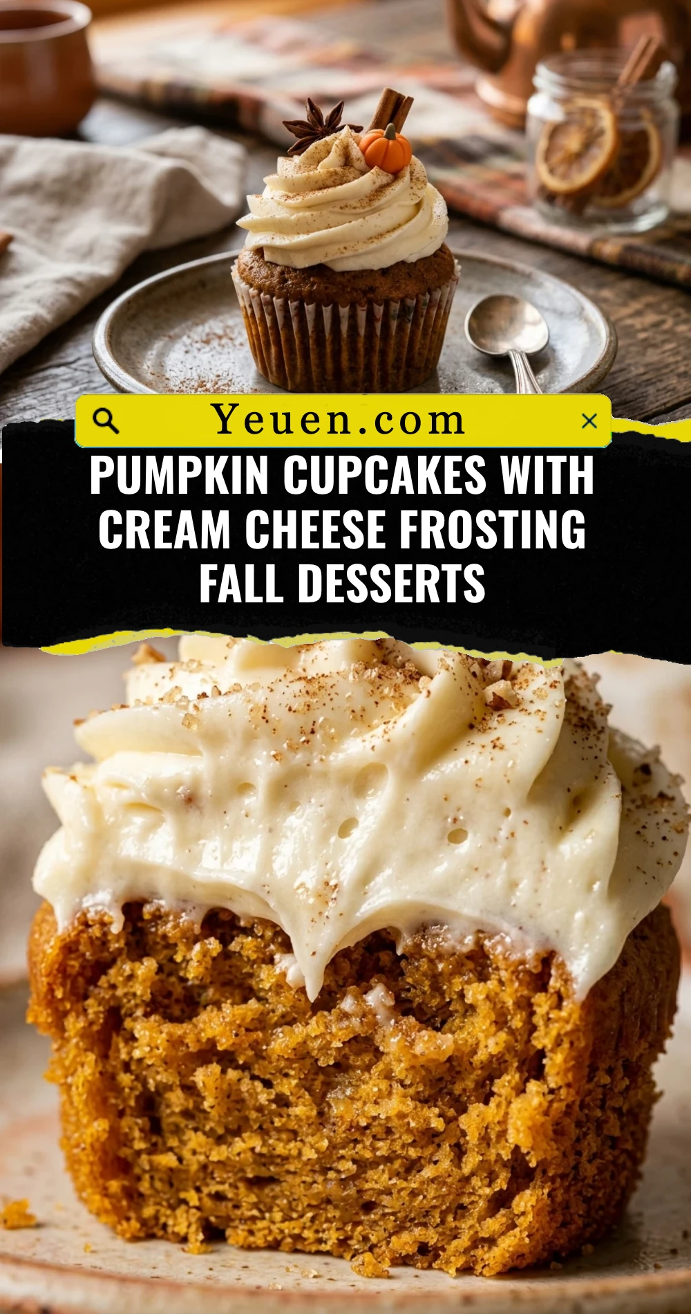 Pumpkin Cupcakes With Cream Cheese Frosting Fall Desserts