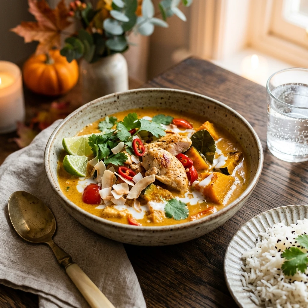 Pumpkin Curry With Chicken And Coconut Milk Fall Dinner