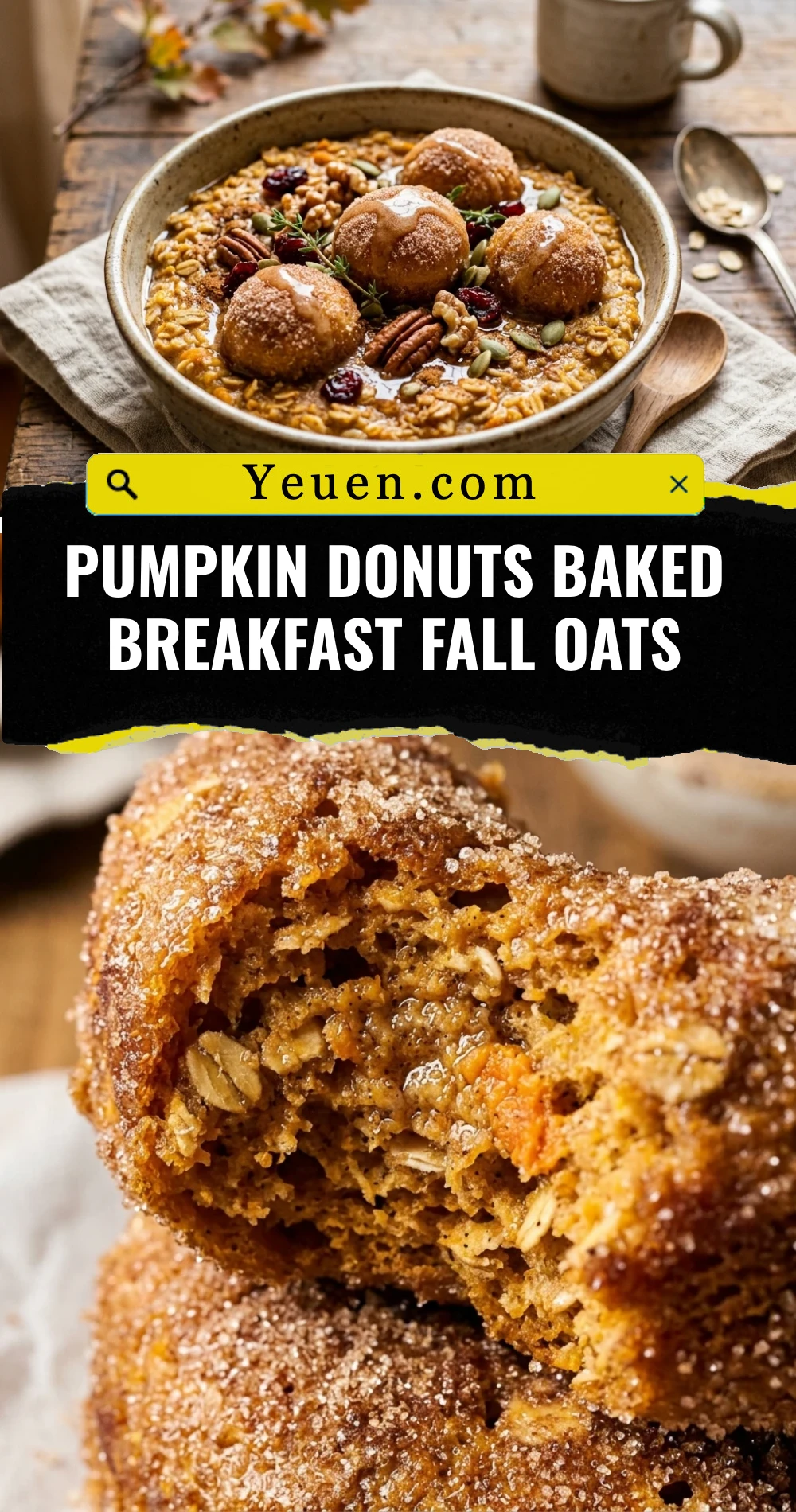 Pumpkin Donuts Baked Breakfast Fall Oats