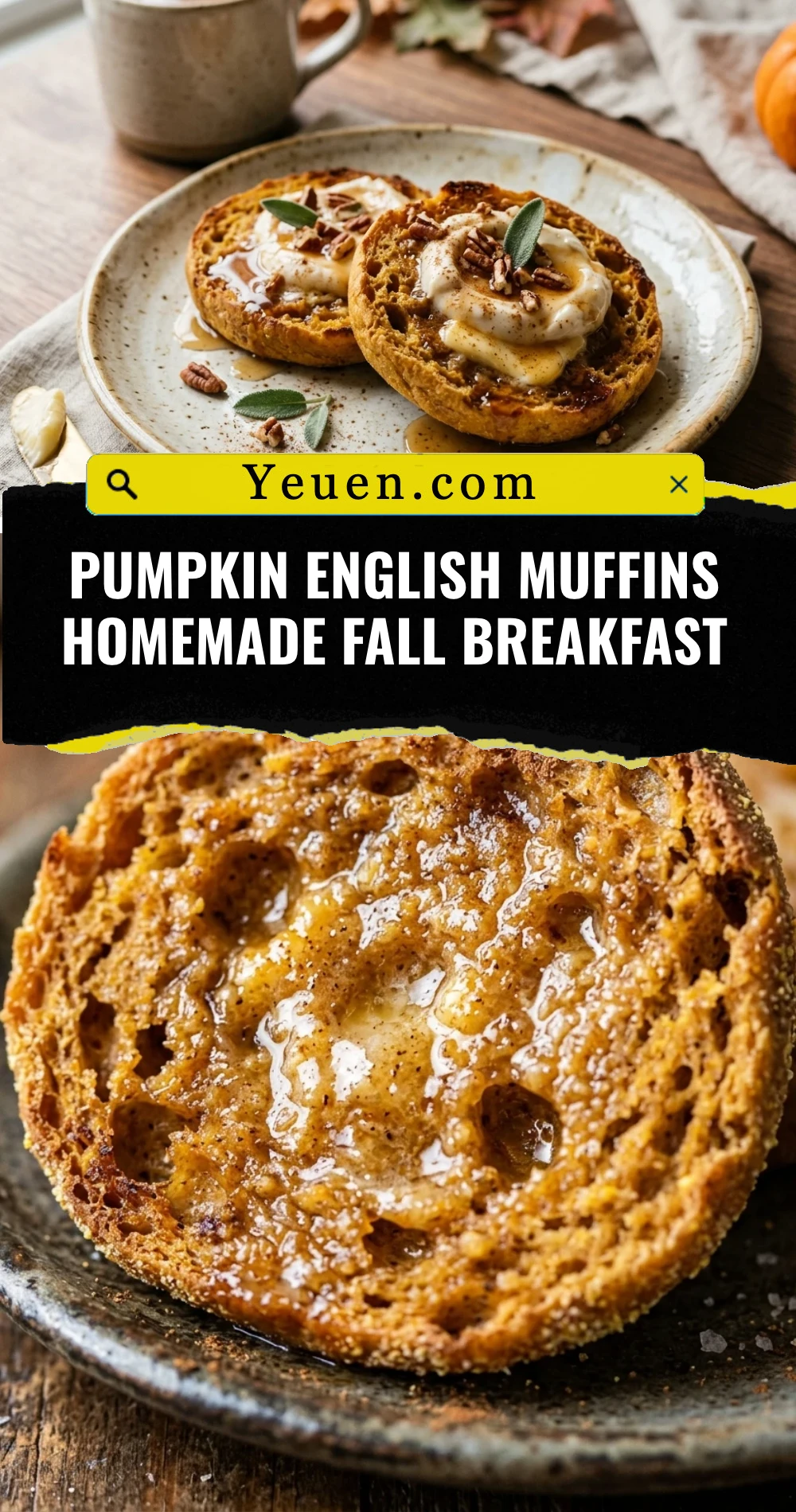 Pumpkin English Muffins Homemade Fall Breakfast