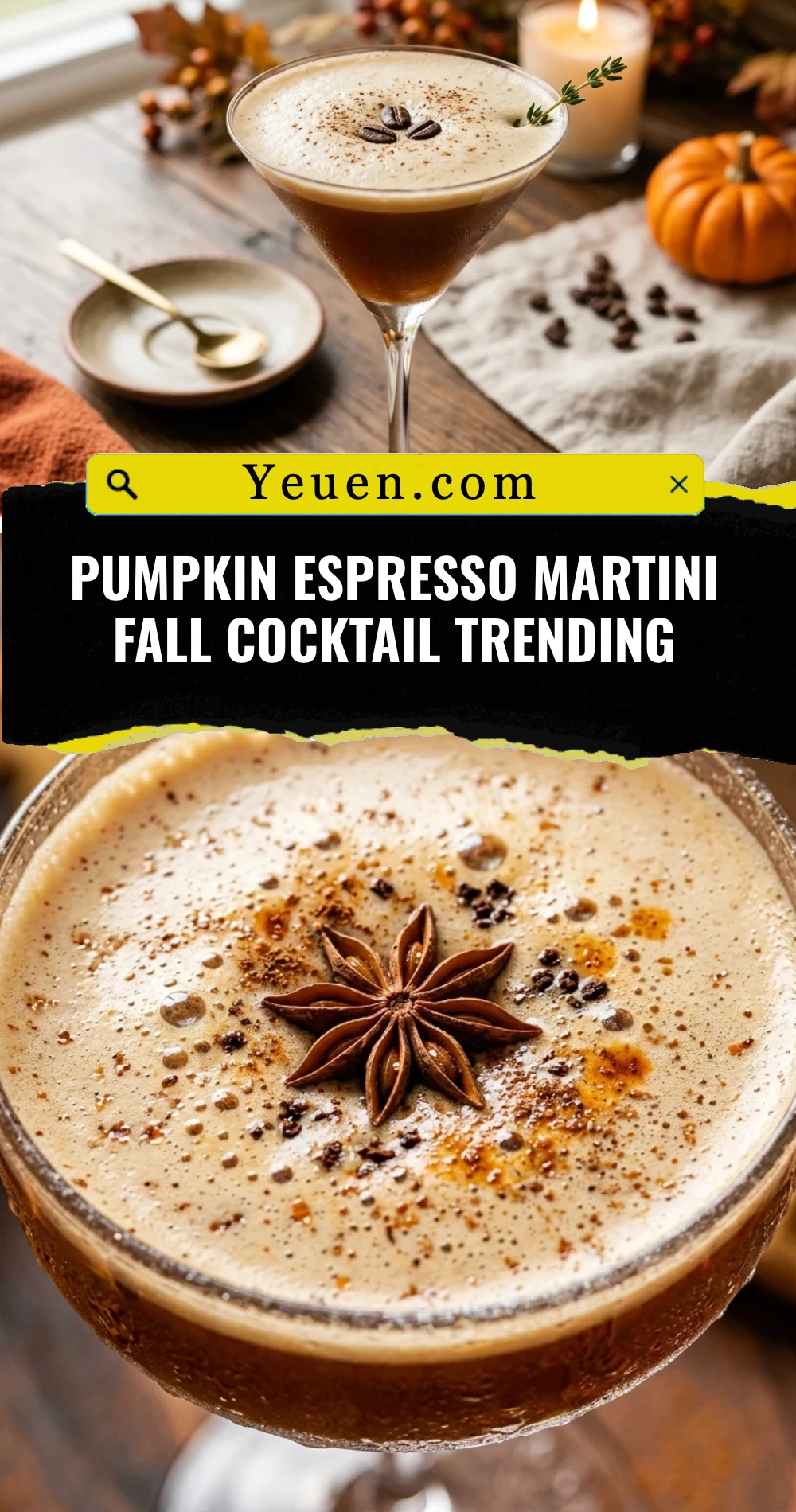 Pumpkin Espresso Martini Fall Cocktail Trending