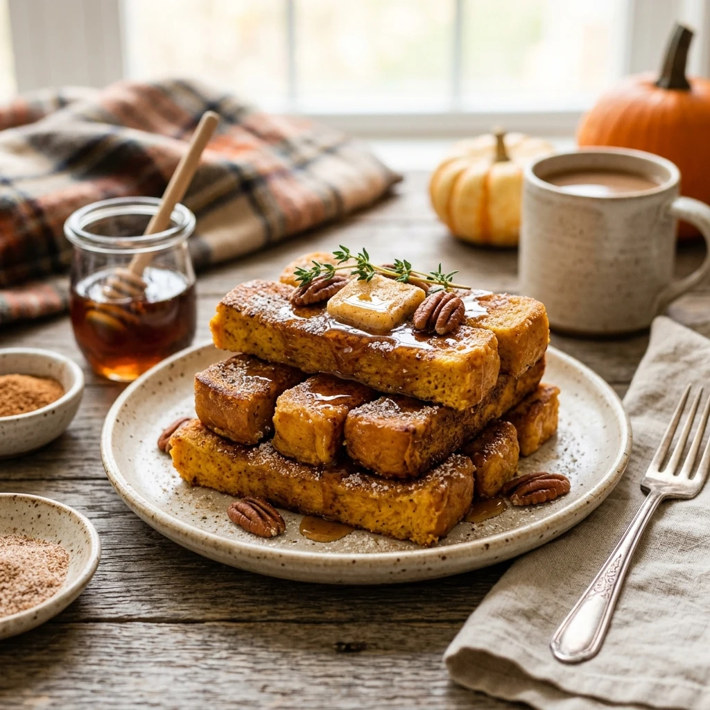Pumpkin French Toast Sticks Fall Breakfast Kids Love