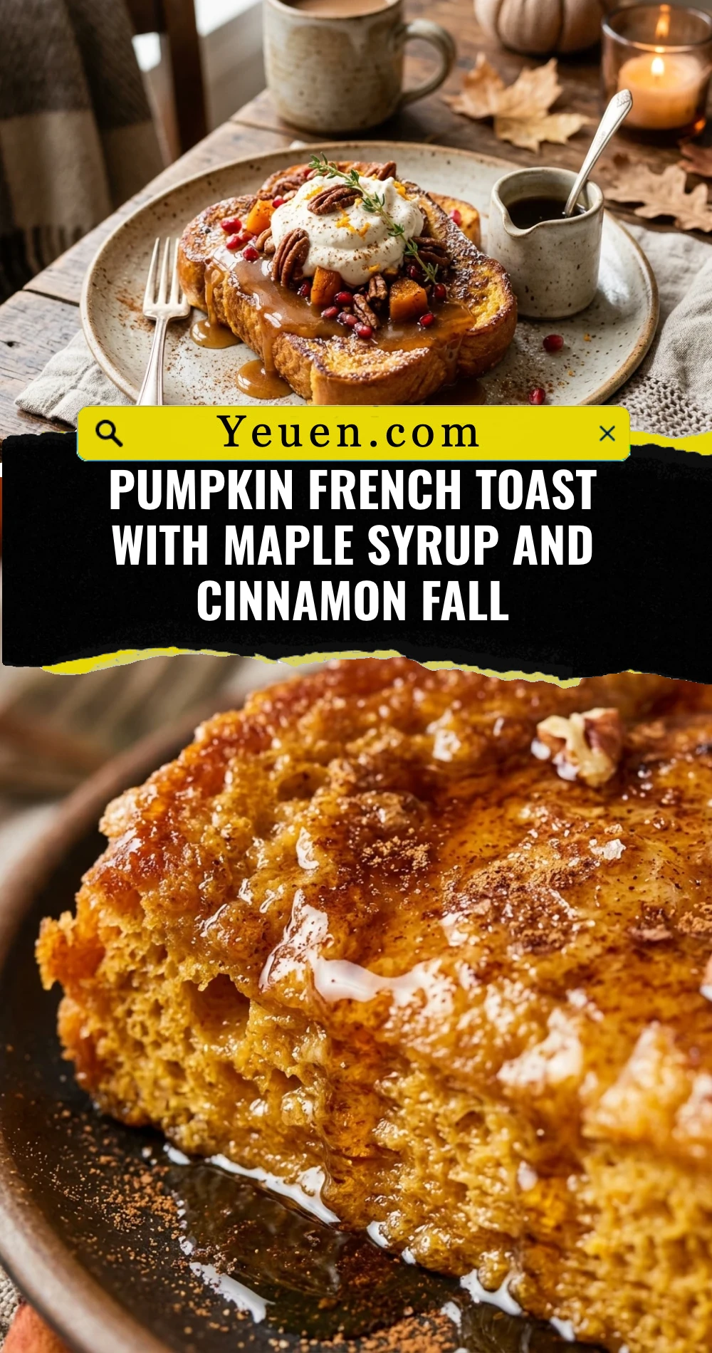 Pumpkin French Toast With Maple Syrup And Cinnamon Fall