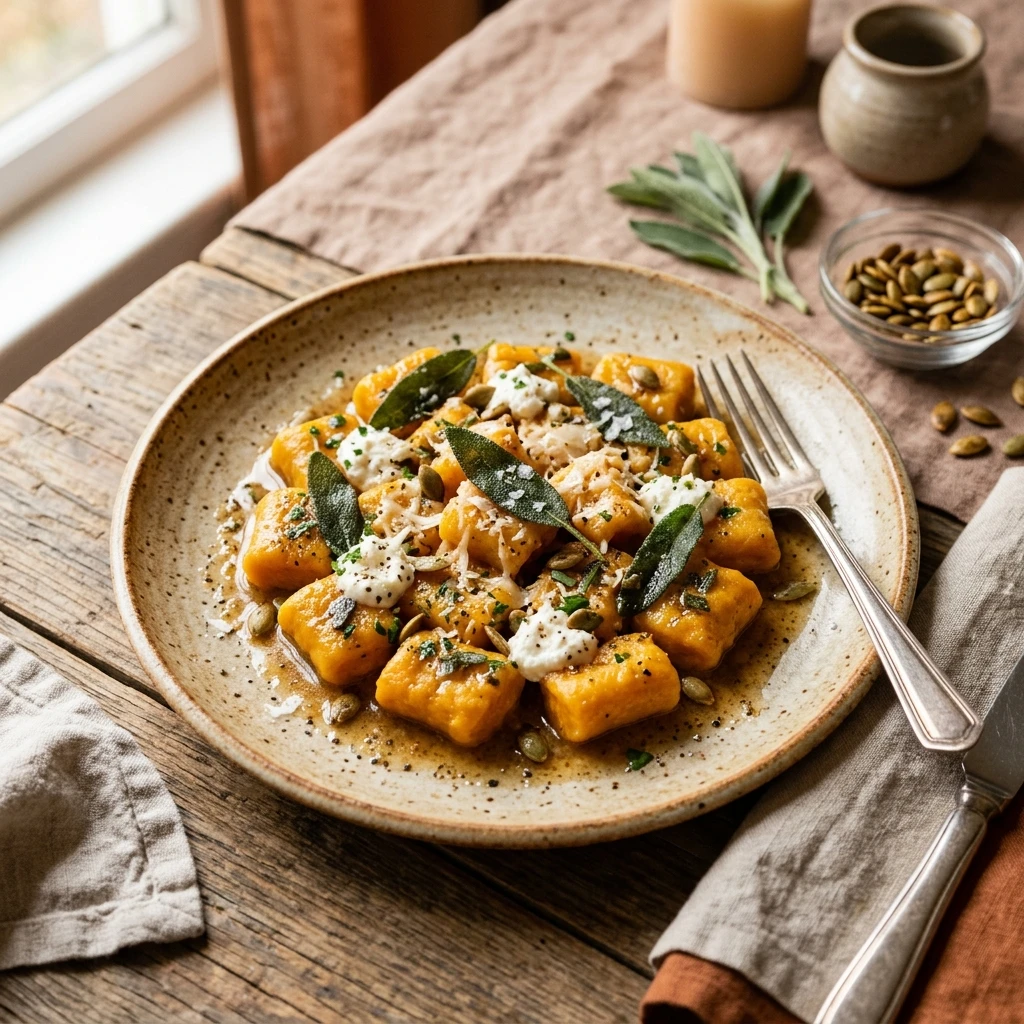 Pumpkin Gnocchi With Brown Butter Sage Fall
