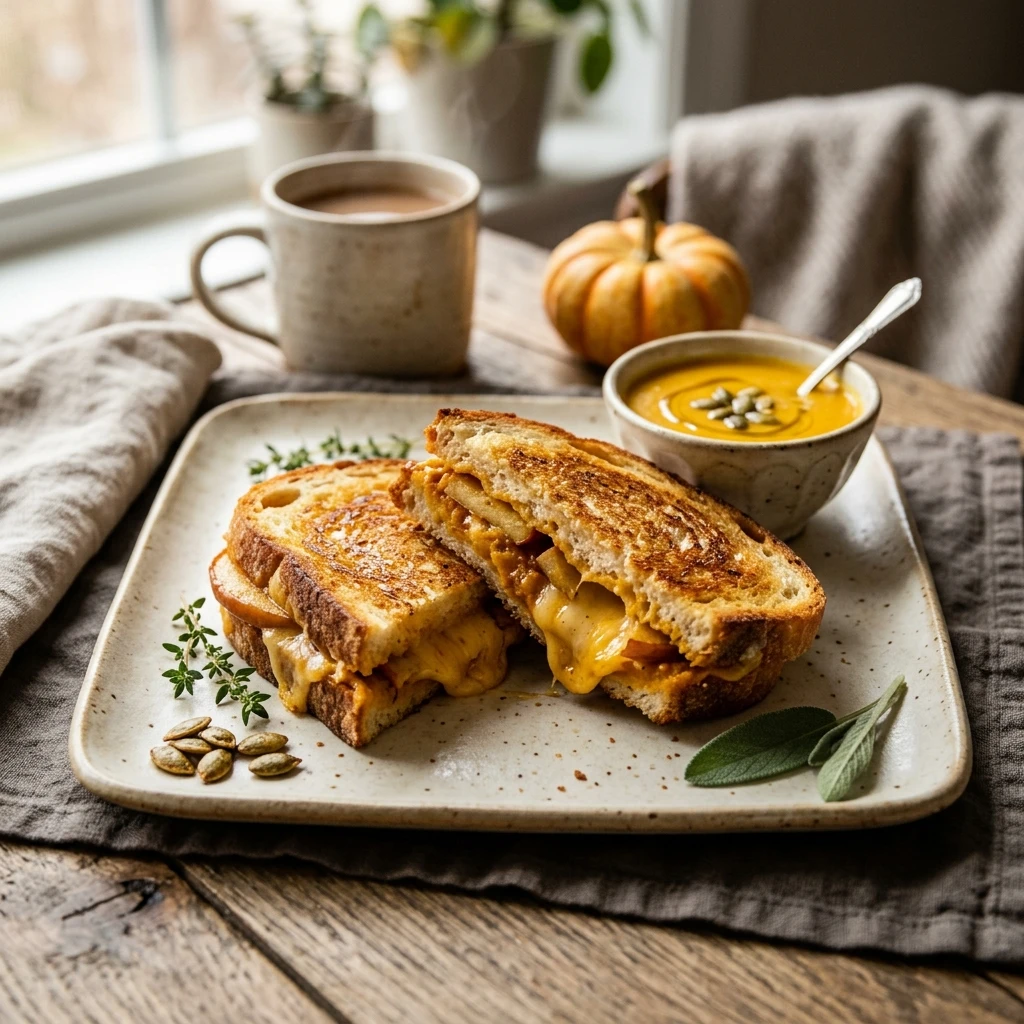 Pumpkin Grilled Cheese With Apple Fall Lunch