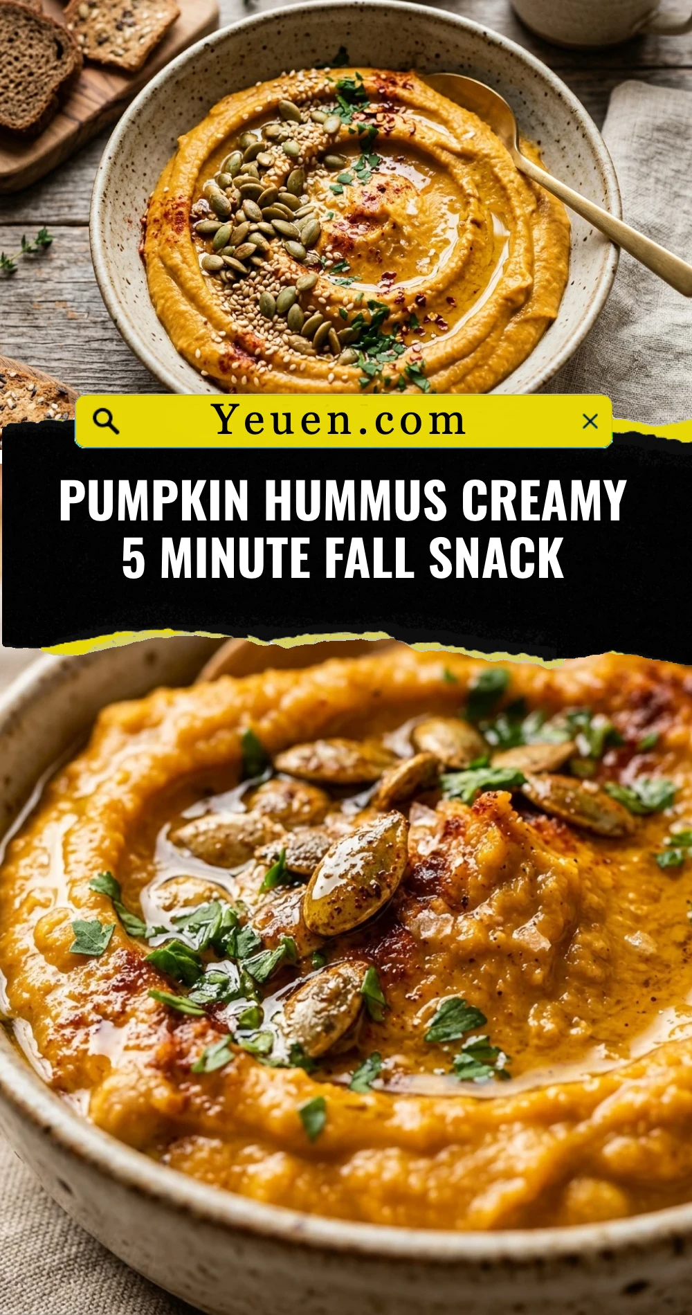 Pumpkin Hummus Creamy 5 Minute Fall Snack