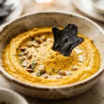 Pumpkin Hummus With Ghost Chips - Vegan Dinner