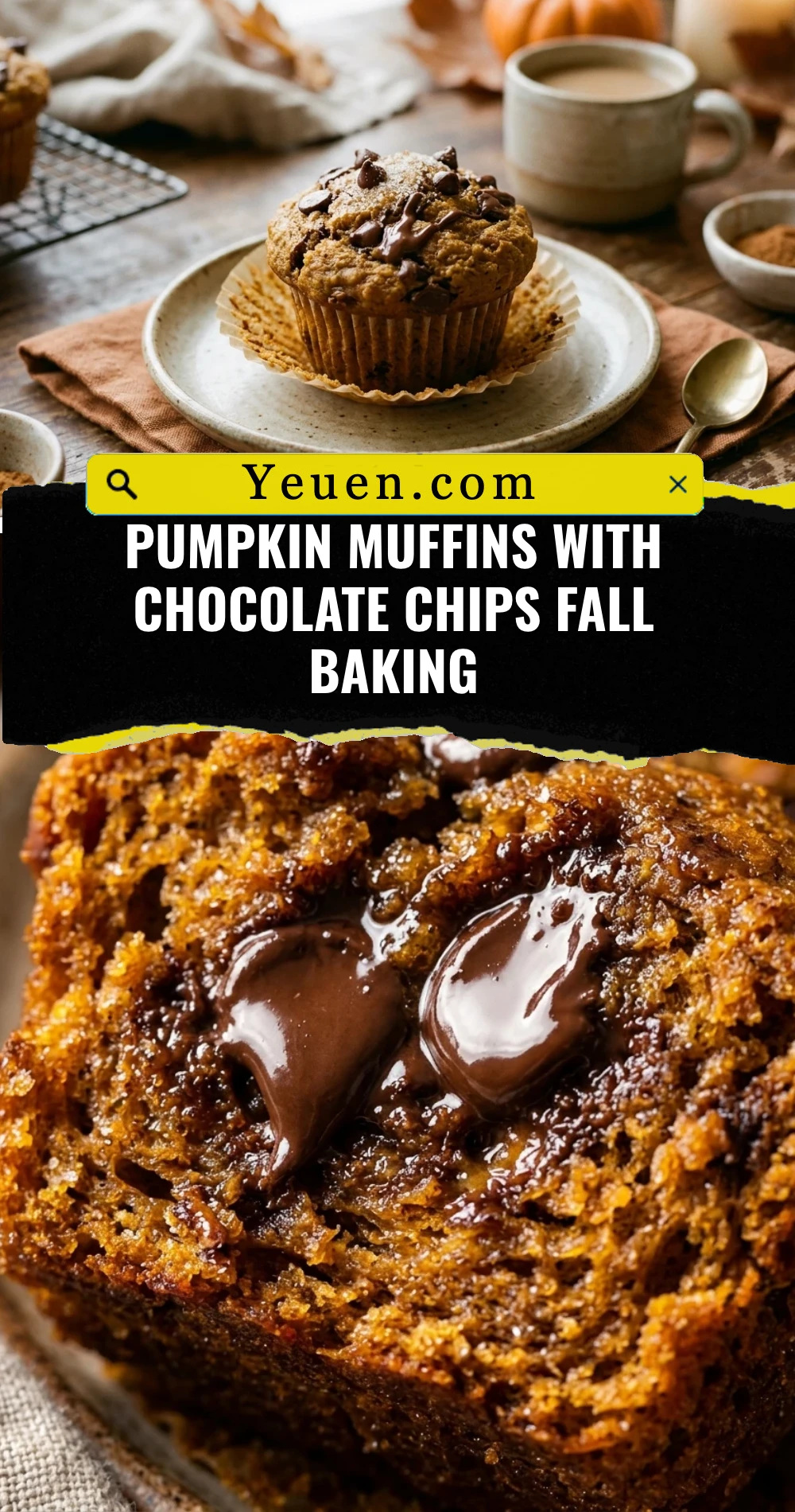 Pumpkin Muffins With Chocolate Chips Fall Baking