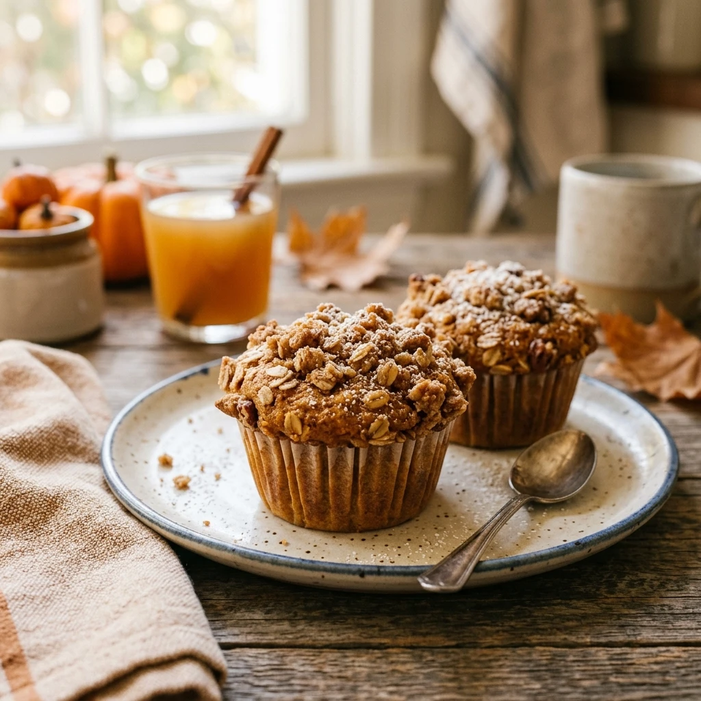 Pumpkin Muffins With Cinnamon Streusel Topping Fall Breakfast
