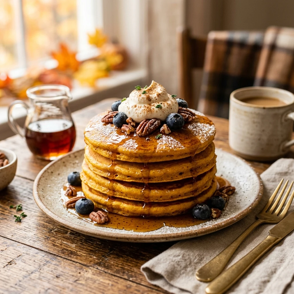 Pumpkin Pancakes Fluffy Fall Breakfast Family Loves