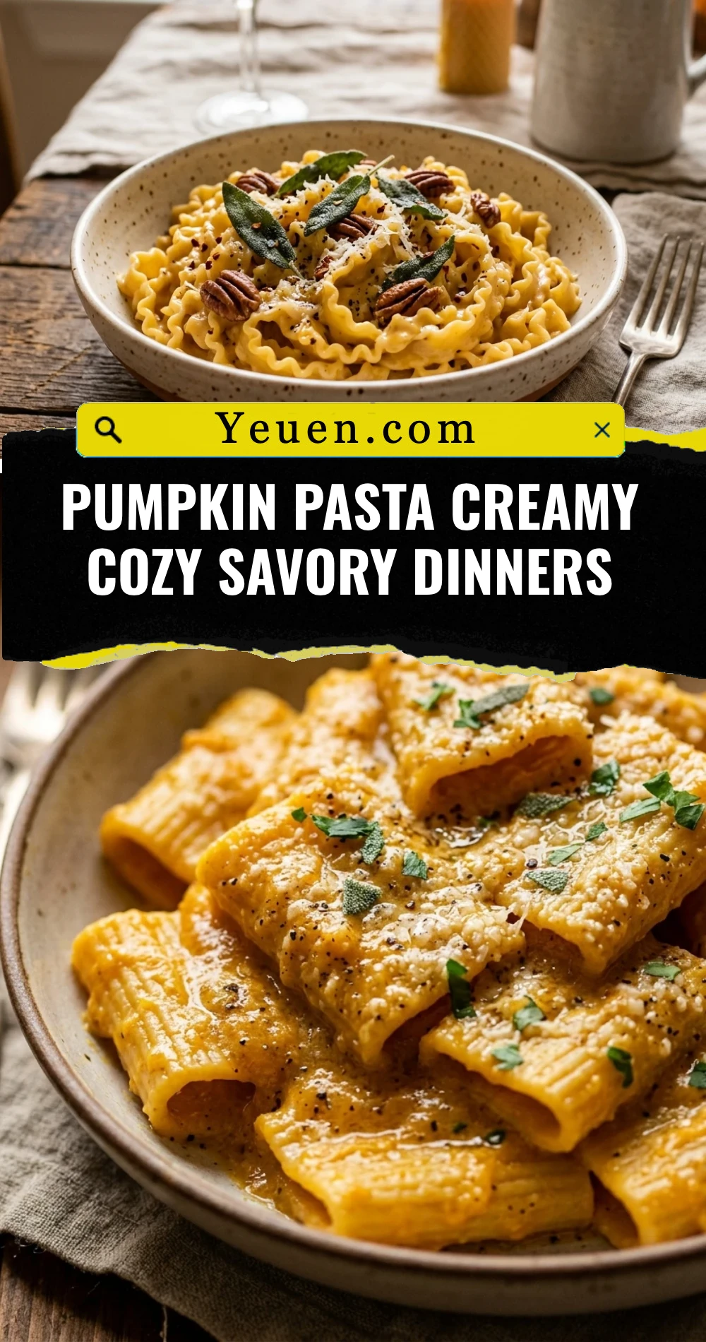 Pumpkin Pasta Creamy Cozy Savory Dinners