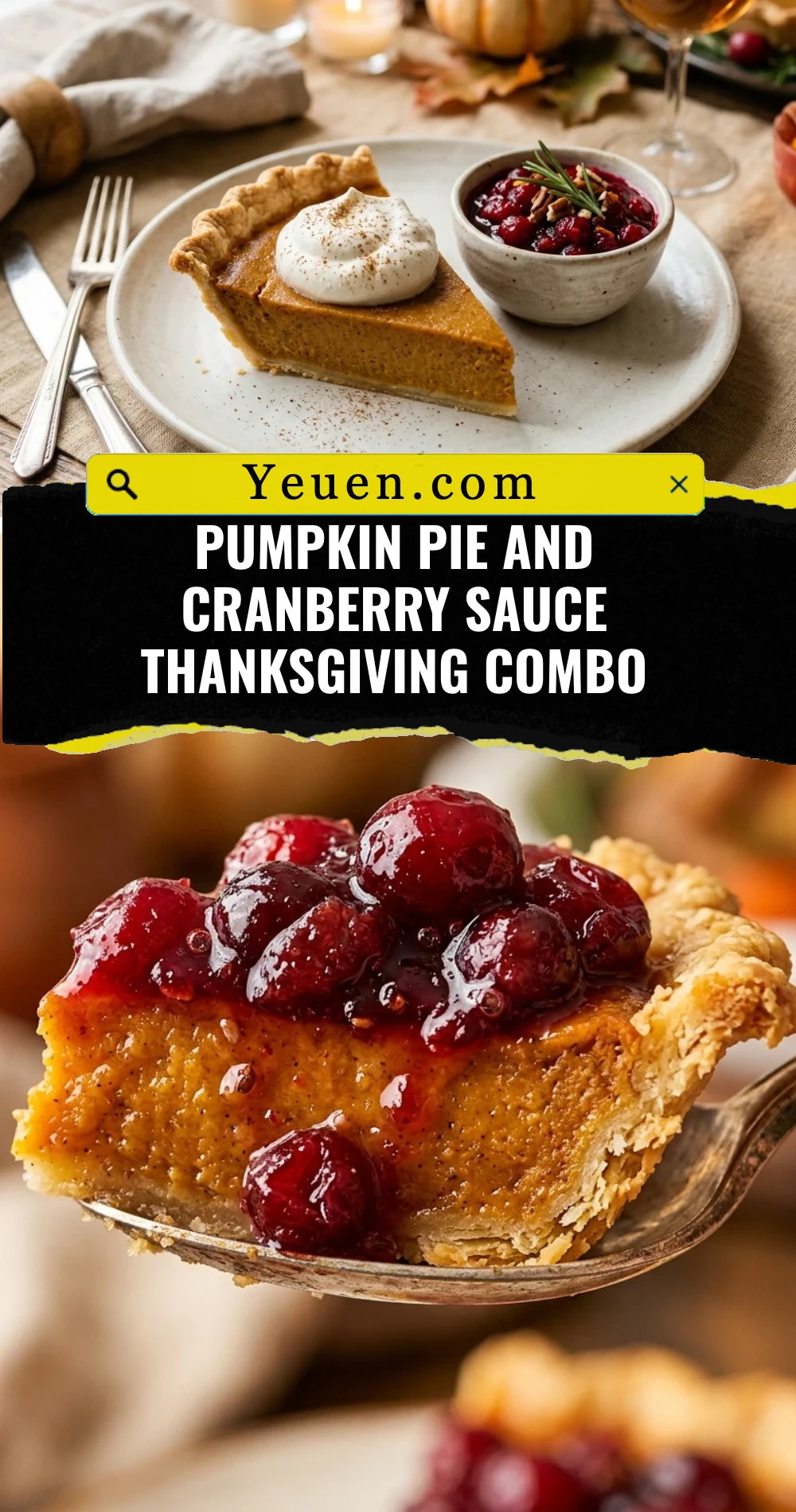 Pumpkin Pie And Cranberry Sauce Thanksgiving Combo