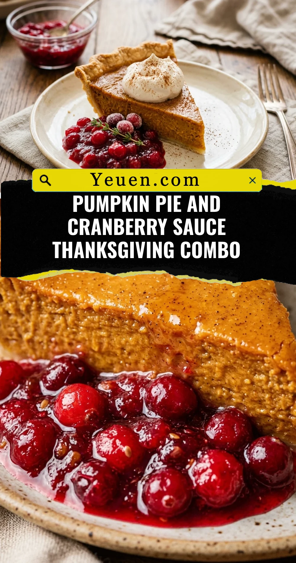 Pumpkin Pie And Cranberry Sauce Thanksgiving Combo