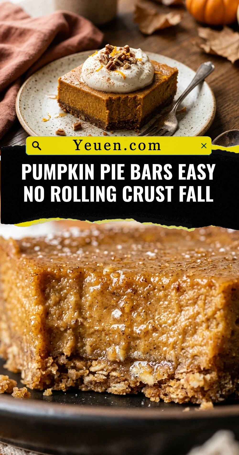 Pumpkin Pie Bars Easy No Rolling Crust Fall