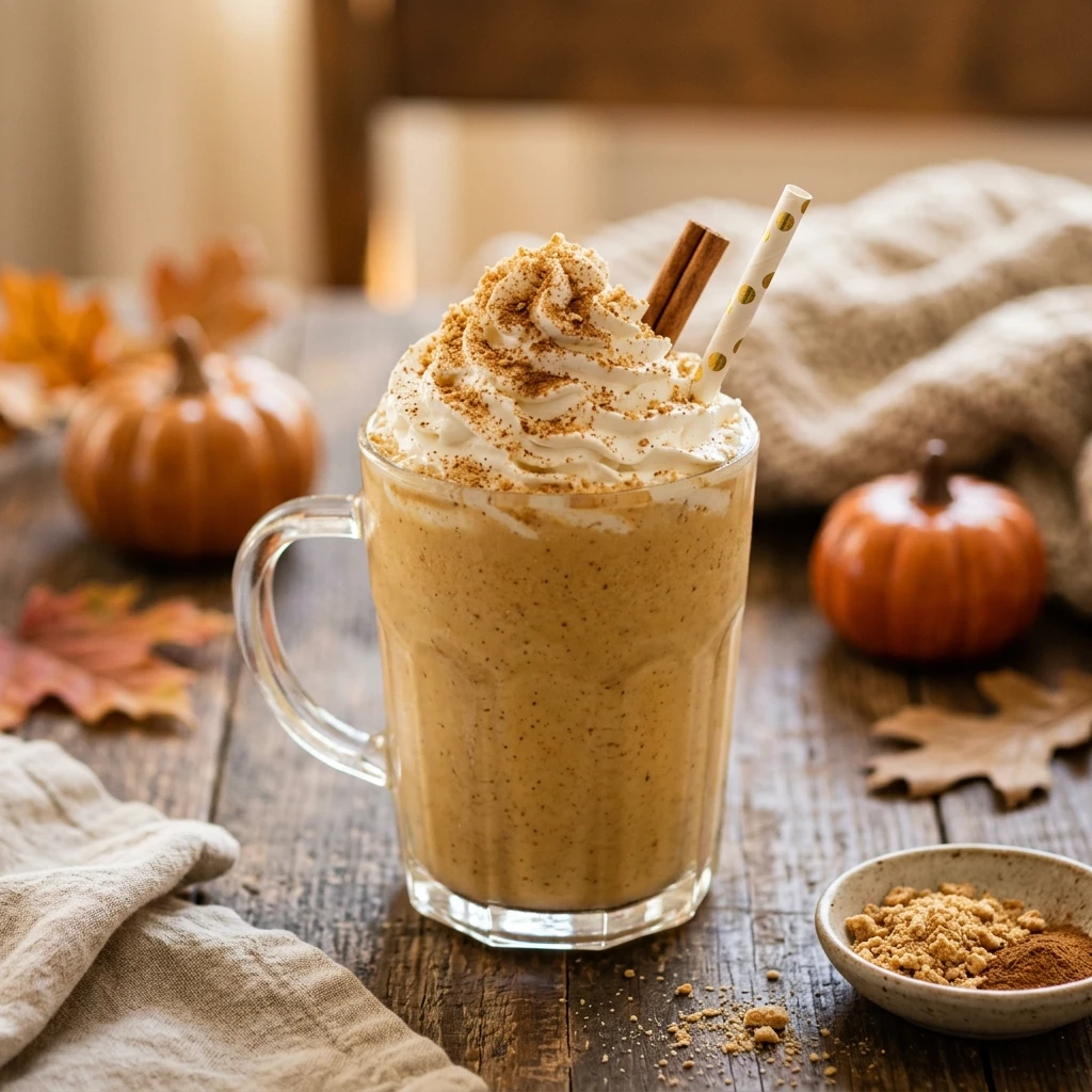 Pumpkin Pie Milkshake With Vanilla Ice Cream Fall Drinks