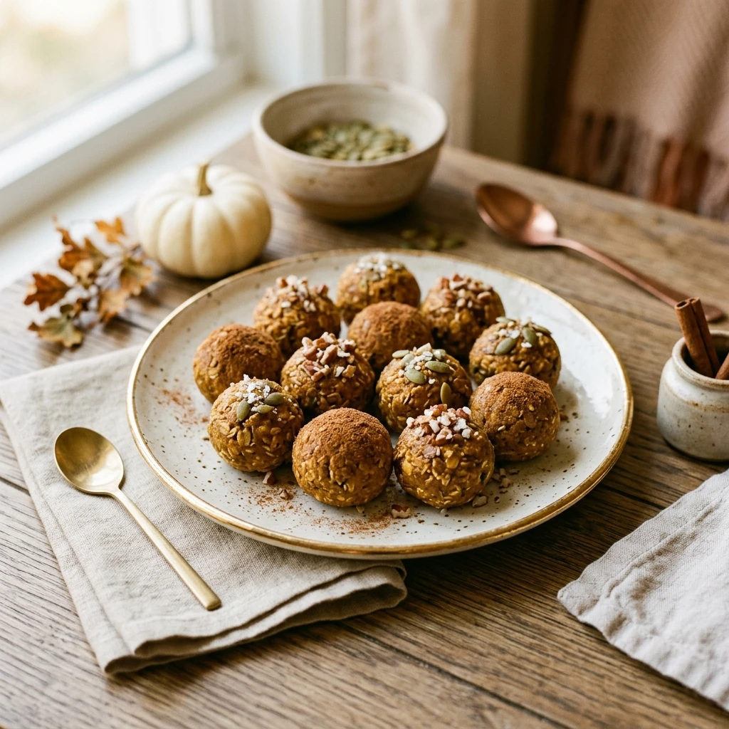 Pumpkin Protein Balls No Bake Healthy Fall Snack