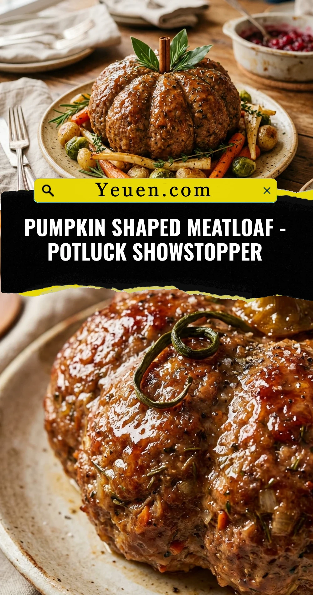 Pumpkin Shaped Meatloaf - Potluck Showstopper