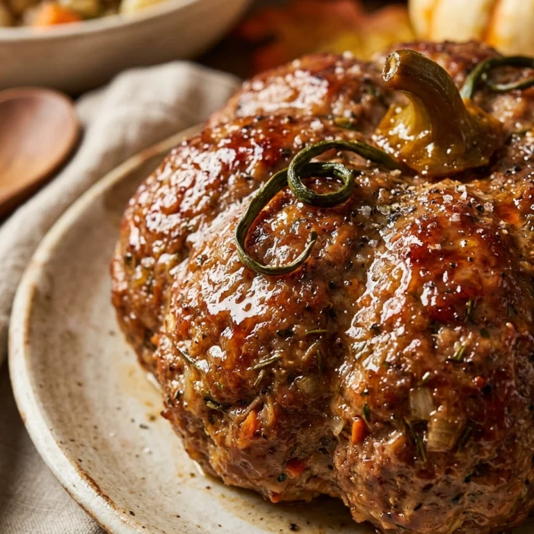 Pumpkin Shaped Meatloaf - Potluck Showstopper