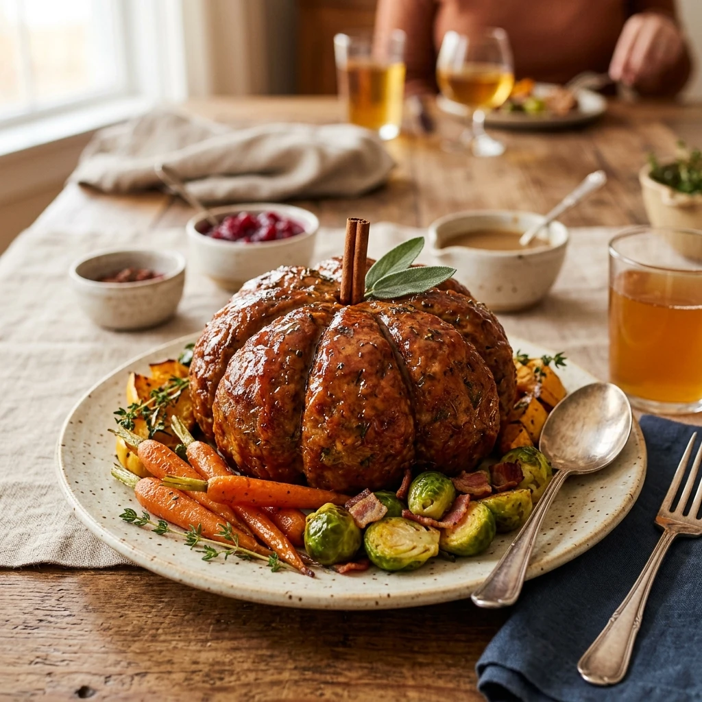 Pumpkin Shaped Meatloaf - Potluck Showstopper