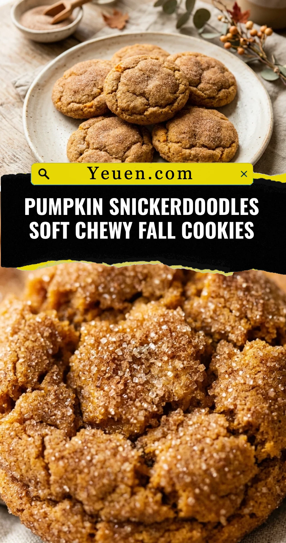 Pumpkin Snickerdoodles Soft Chewy Fall Cookies
